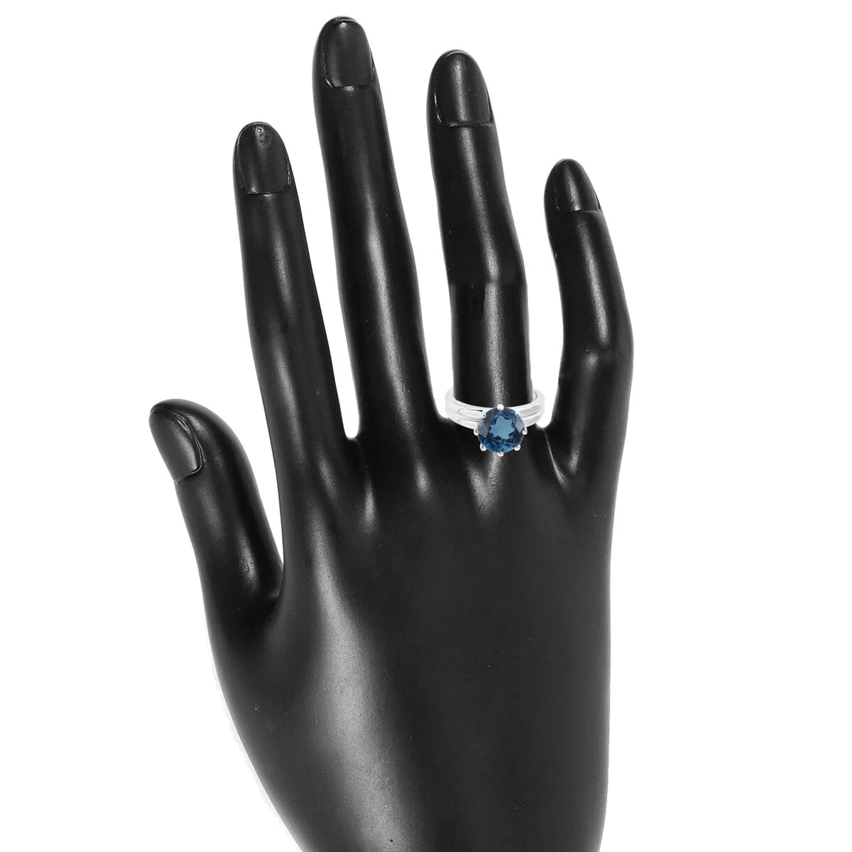London Blue Topaz Solitaire Ring in Sterling Silver sold by Zulily product image thumbnail 5
