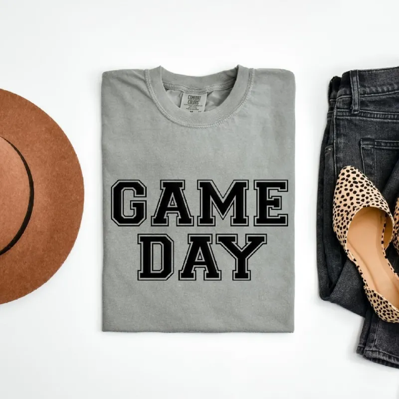 Game Day Puff Print Garment Dyed Tee sold by Zulily