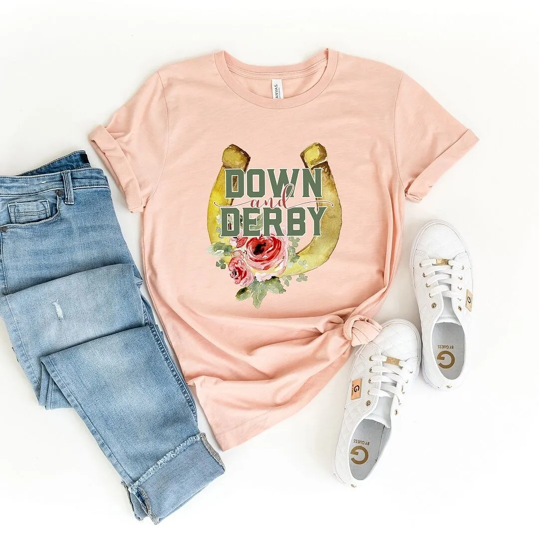 Down And Derby Short Sleeve Crewnneck Tee sold by Zulily