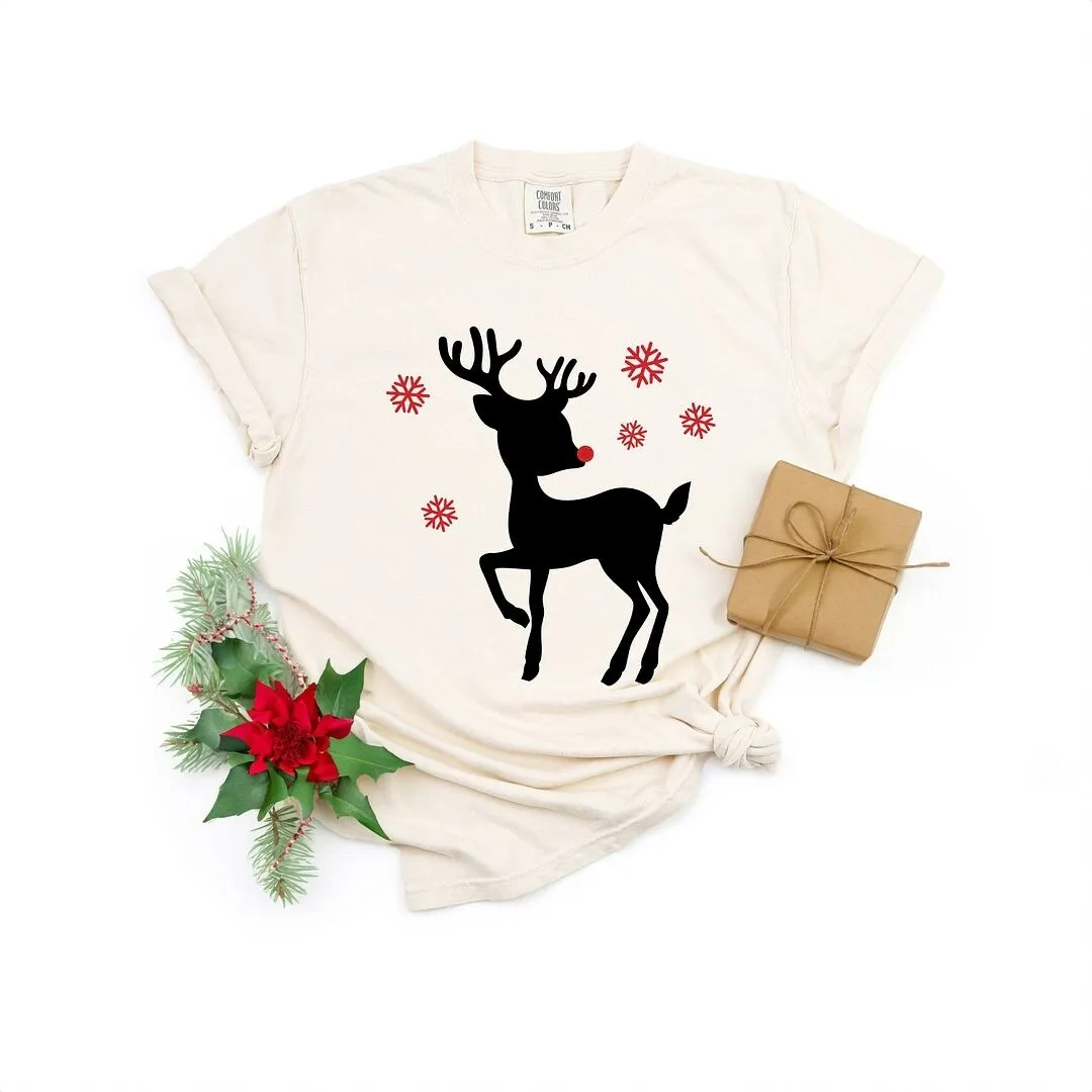 Rudolph Reindeer Garment Dyed Tee sold by Zulily