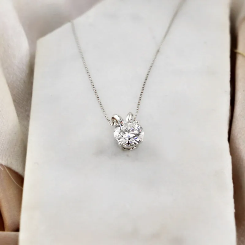 RhythmRocks Sterling Silver Moissanite Solitaire Necklace Pendant 1.50 ct. tgw. sold by Zulily