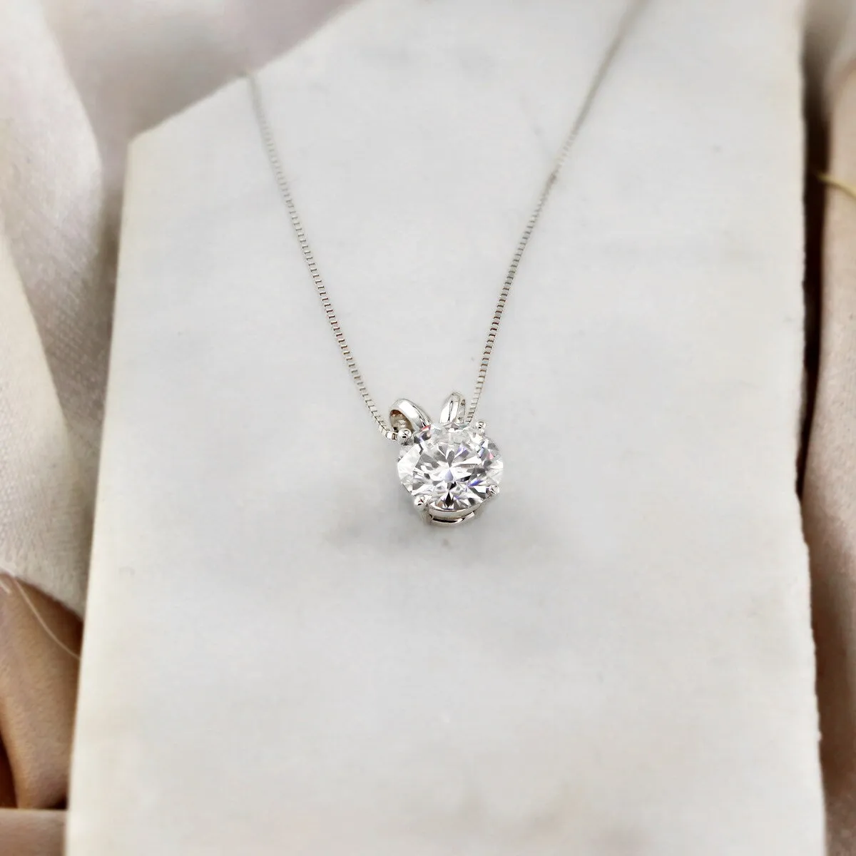 RhythmRocks Sterling Silver Moissanite Solitaire Necklace Pendant 1.50 ct. tgw. sold by Zulily