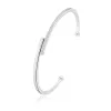 RhythmRocks Sterling Silver Round Diamond Simulant CZ Dual By-Pass Bangle Bracelet (AAA Quality) sold by Zulily
