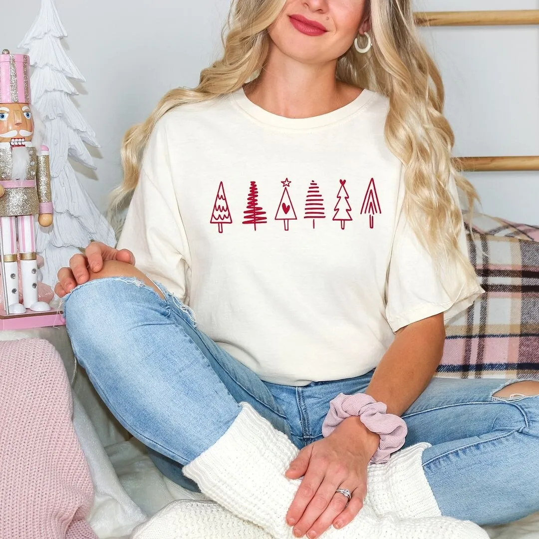 Row Of Christmas Trees Garment Dyed Tee sold by Zulily product image thumbnail 2