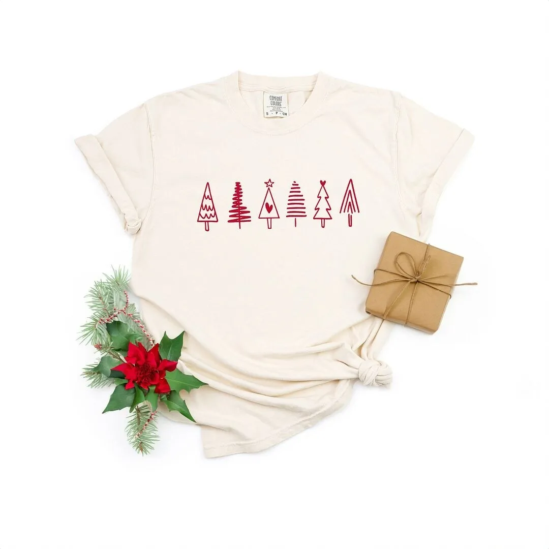 Row Of Christmas Trees Garment Dyed Tee sold by Zulily product image thumbnail 5