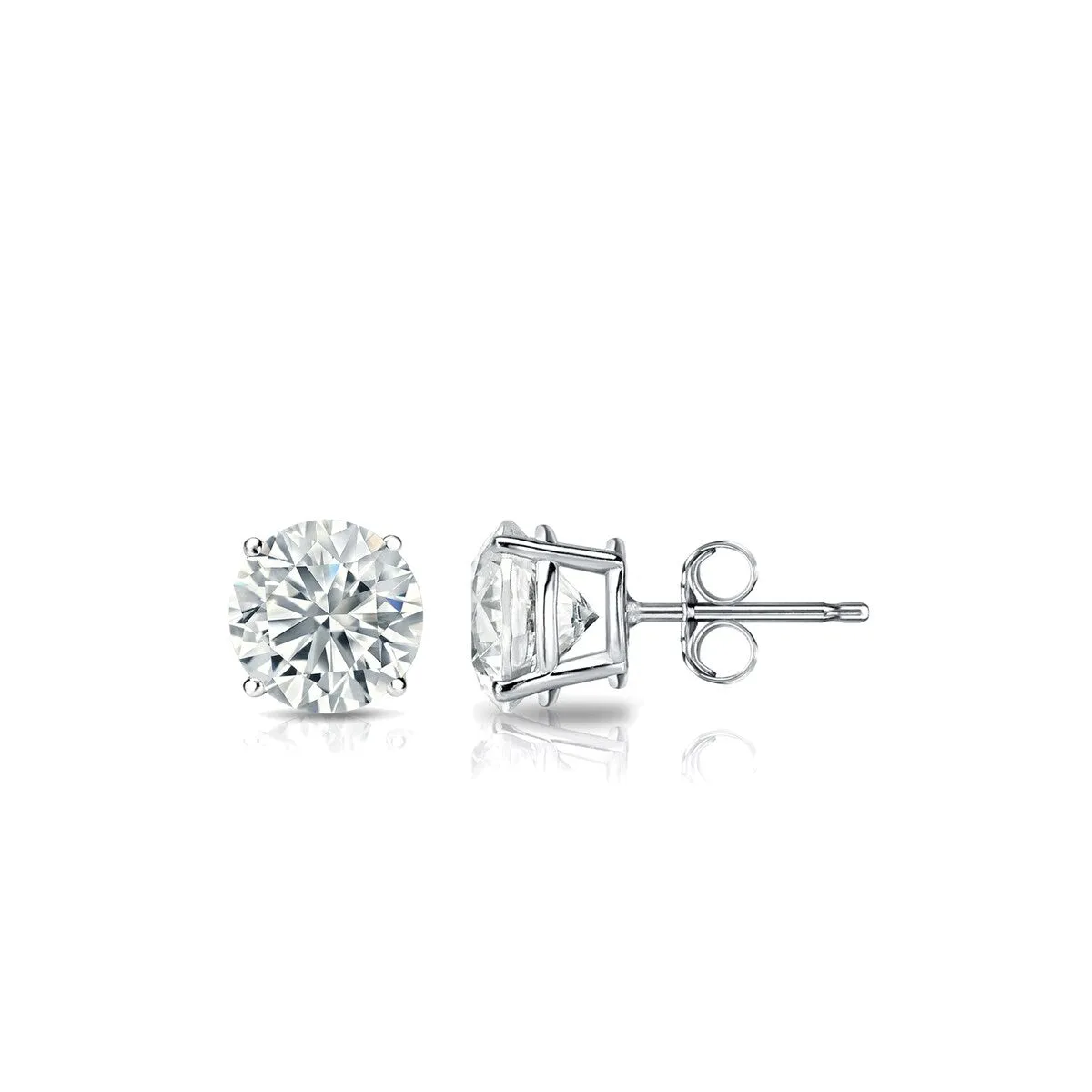 RhythmRocks Sterling Silver Lab Grown Round Diamond Stud Earrings 1.50 ct. tw. 4-Prong Push-Back (F-G VS) sold by Zulily product image thumbnail 3