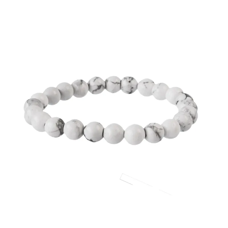 8MM Howlite Beaded Stretch Bracelet sold by Zulily
