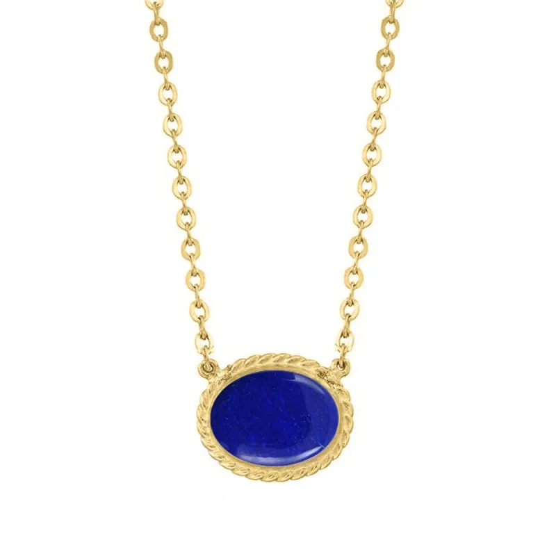 Gold Over Sterling Silver 2.20Ct Lapis Solitaire Nacklace with 18" Chain sold by Zulily