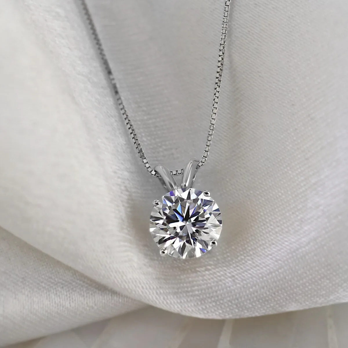 RhythmRocks Sterling Silver Lab Grown Round Diamond Necklace Pendant 1.50 ct. tw. 4-Prong (F-G VS) sold by Zulily