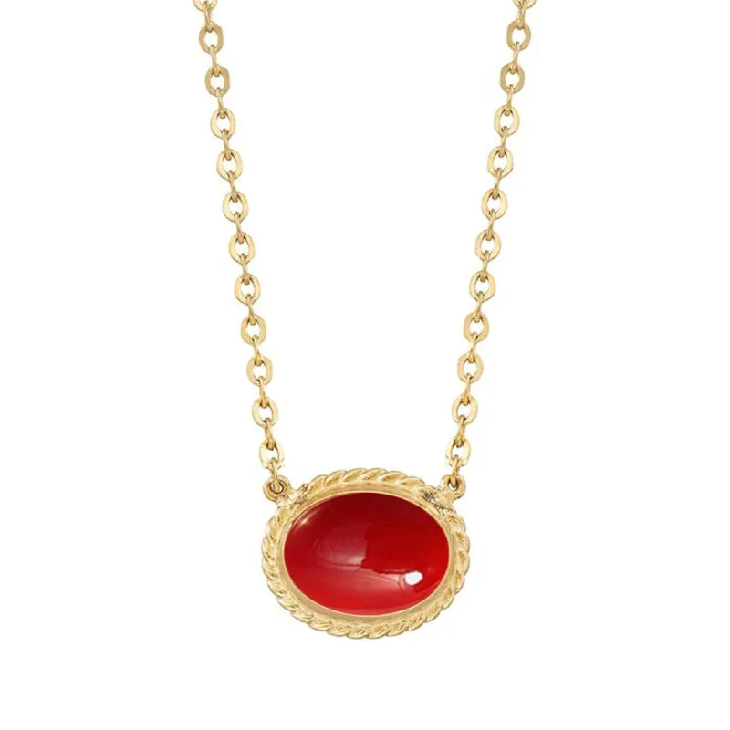 Gold Over Sterling Silver 2.20 Carat Coral Solitaire Necklace sold by Zulily