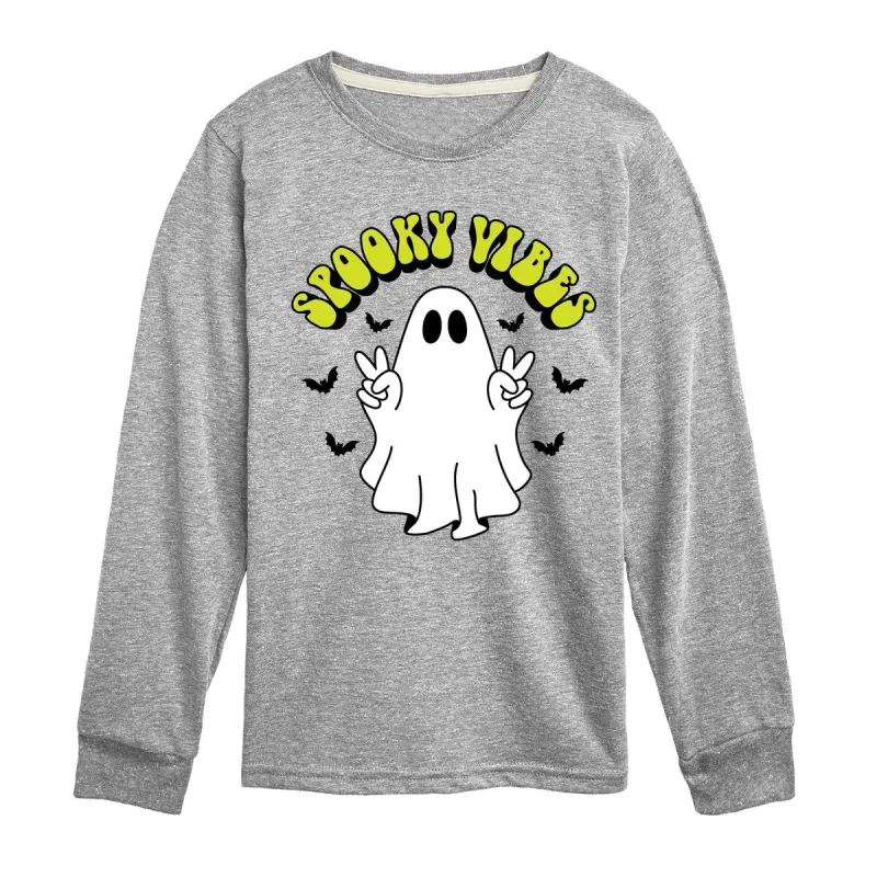 Spooky Vibes Ghost Long Sleeve Tee sold by Zulily