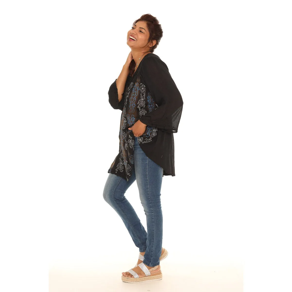 Floral V-Neck Long-Sleeve Tunic sold by Zulily product image thumbnail 3