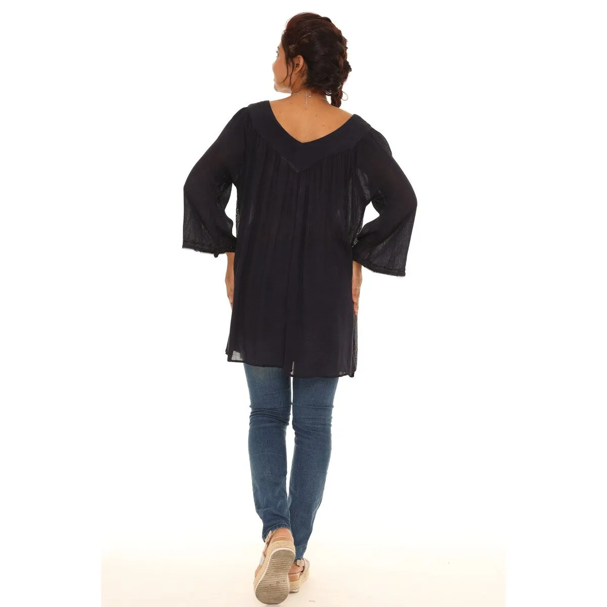 Floral V-Neck Long-Sleeve Tunic sold by Zulily product image thumbnail 5