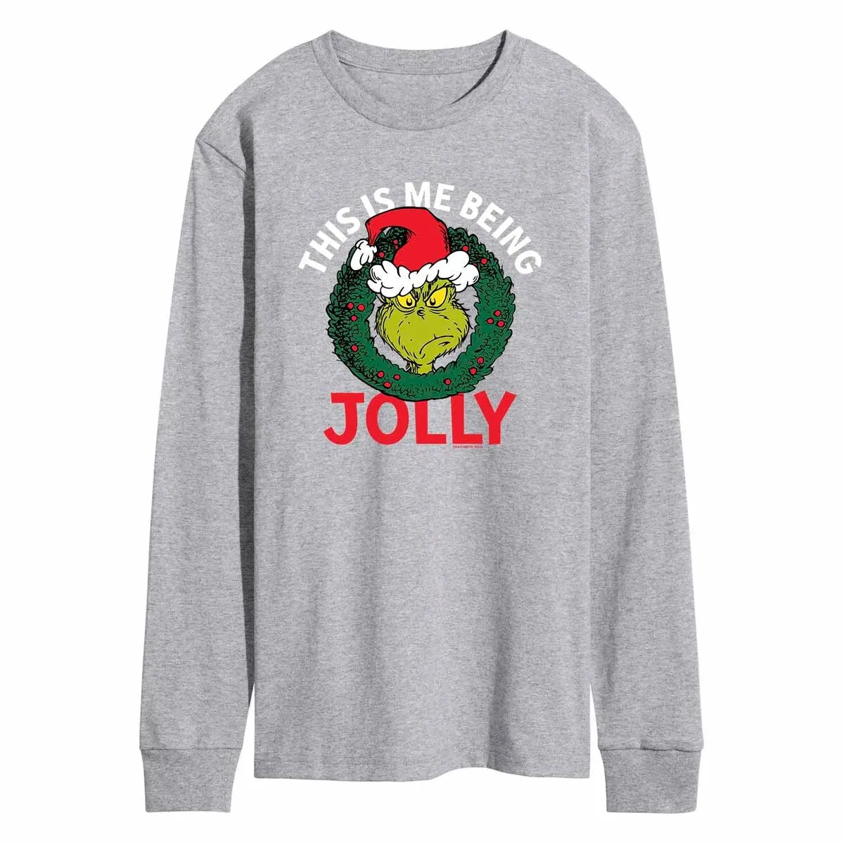 Men's The Grinch This Is Me Being Jolly List Long Sleeve Tee sold by Zulily