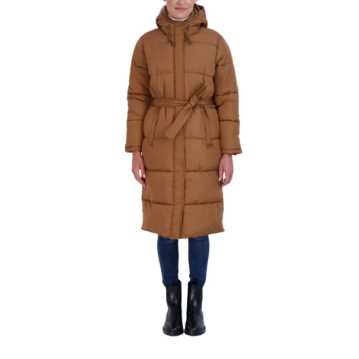 Sebby Collection Women's Belted Long Puffer sold by Zulily product image thumbnail 4