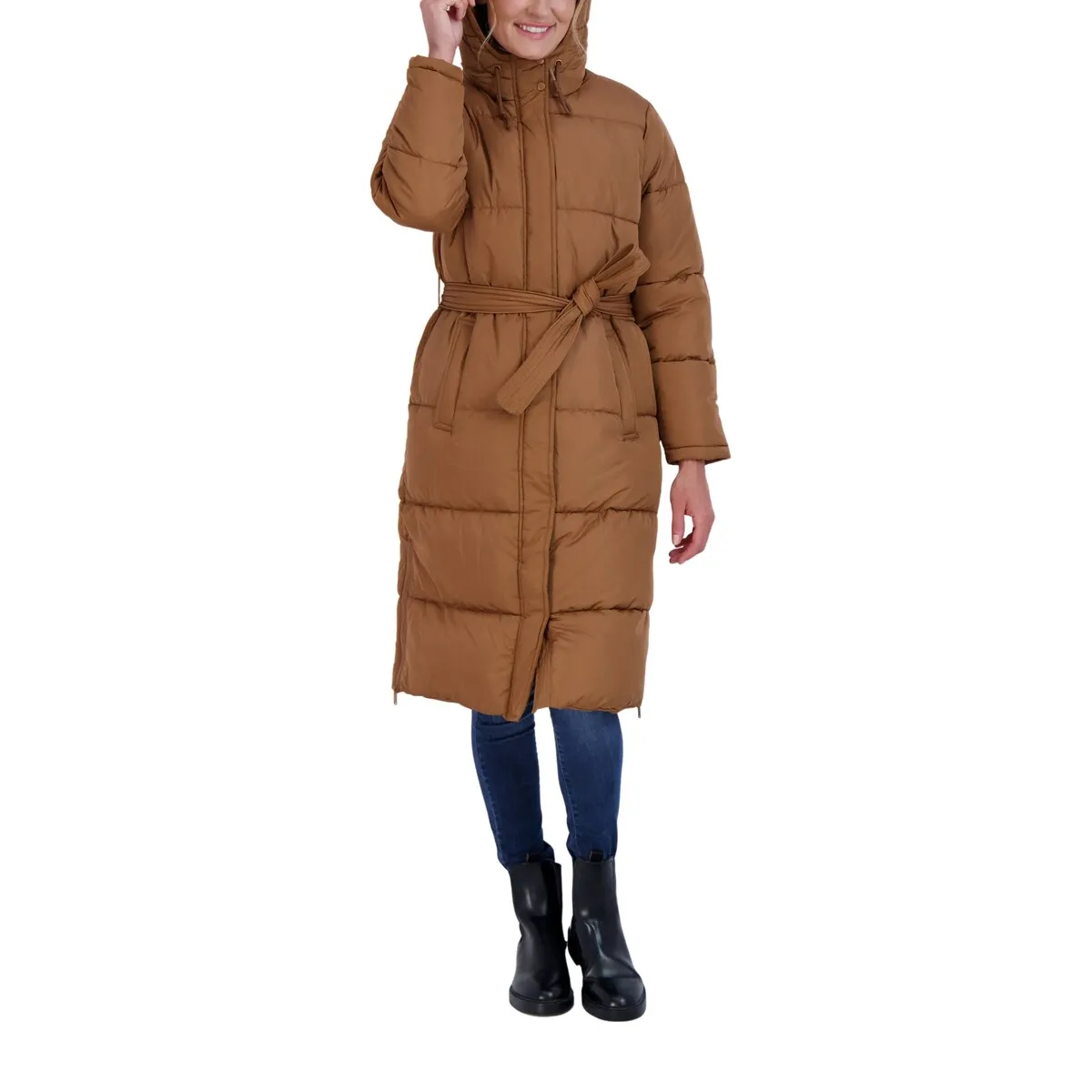 Sebby Collection Women's Belted Long Puffer sold by Zulily product image thumbnail 5