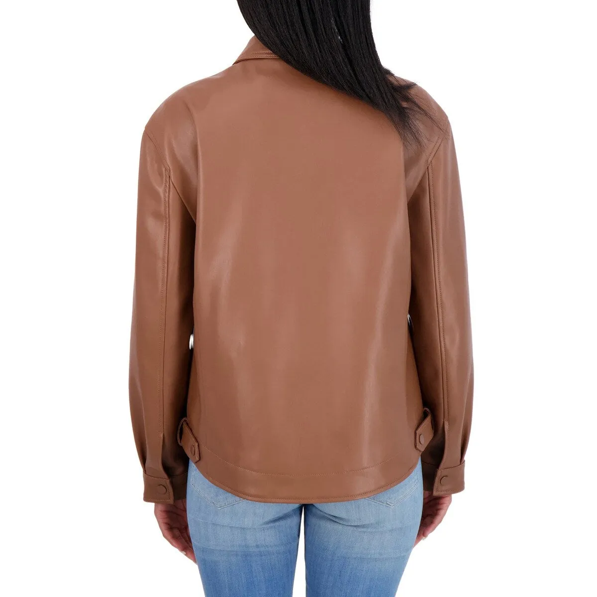 Sebby Collection Women's Faux Leather Shirt Jacket sold by Zulily product image thumbnail 5