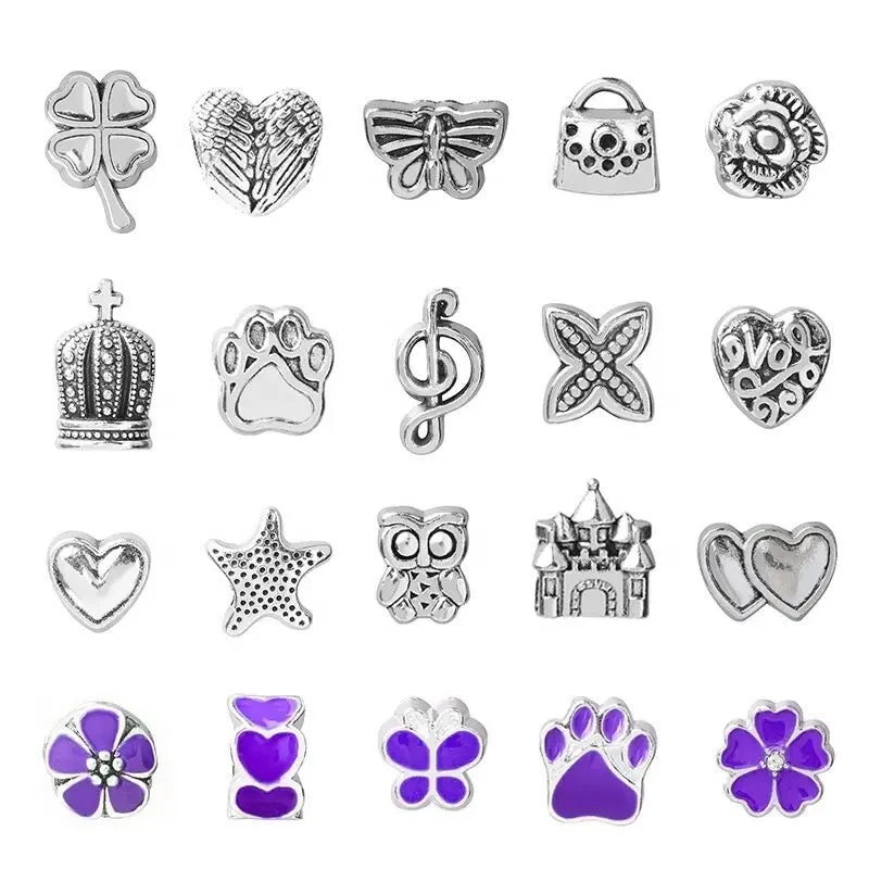 Silvertone Charm Bracelet Set with Purple Charms sold by Zulily product image thumbnail 5