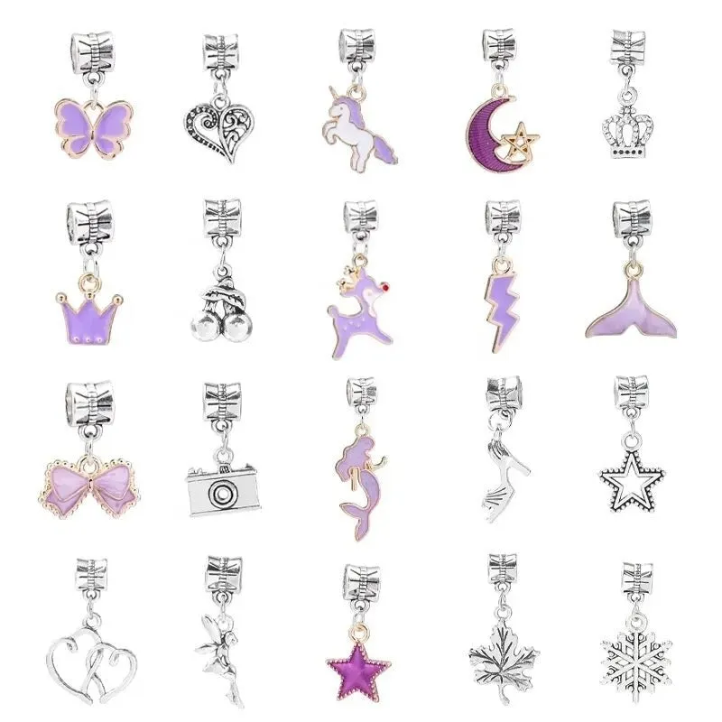 Silvertone Charm Bracelet Set with Purple Charms sold by Zulily product image thumbnail 3