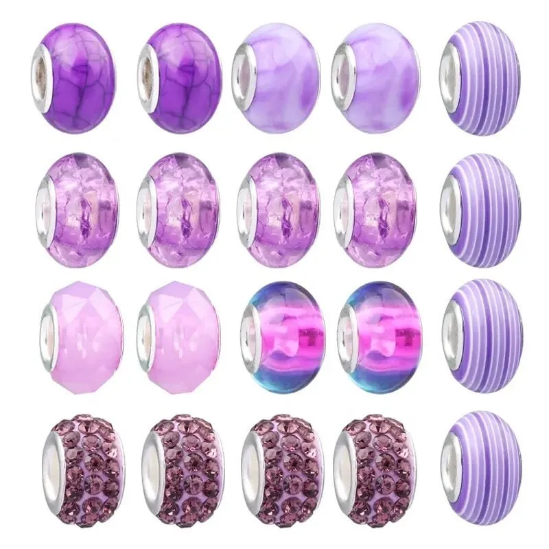 Silvertone Charm Bracelet Set with Purple Charms sold by Zulily product image thumbnail 4