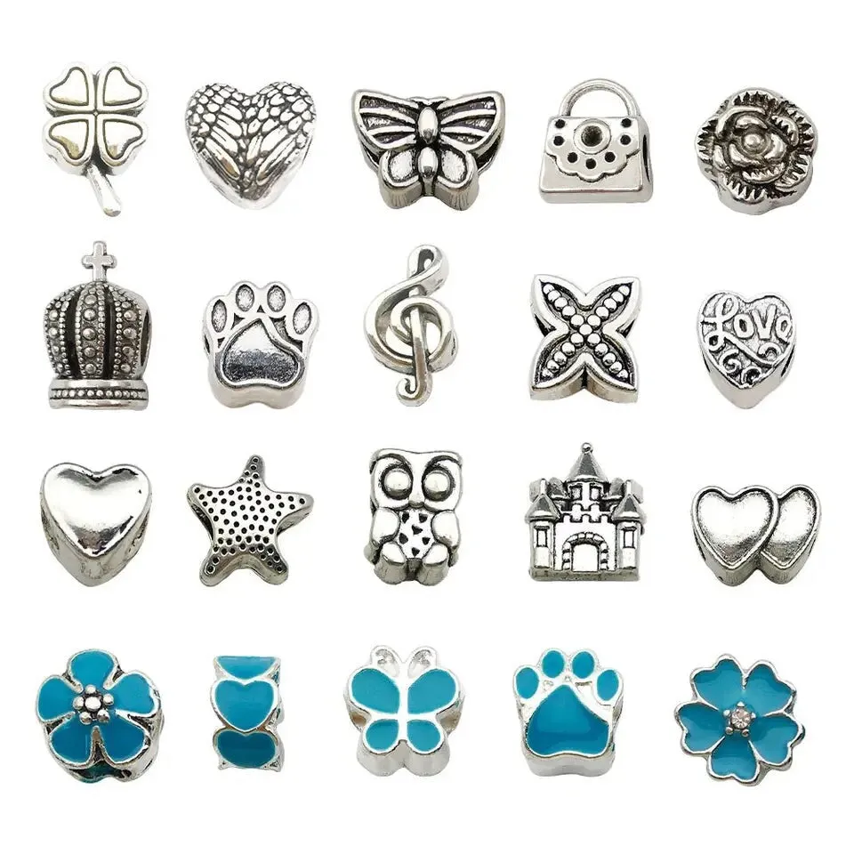 Silvertone Charm Bracelet Set with Blue Charms sold by Zulily product image thumbnail 4