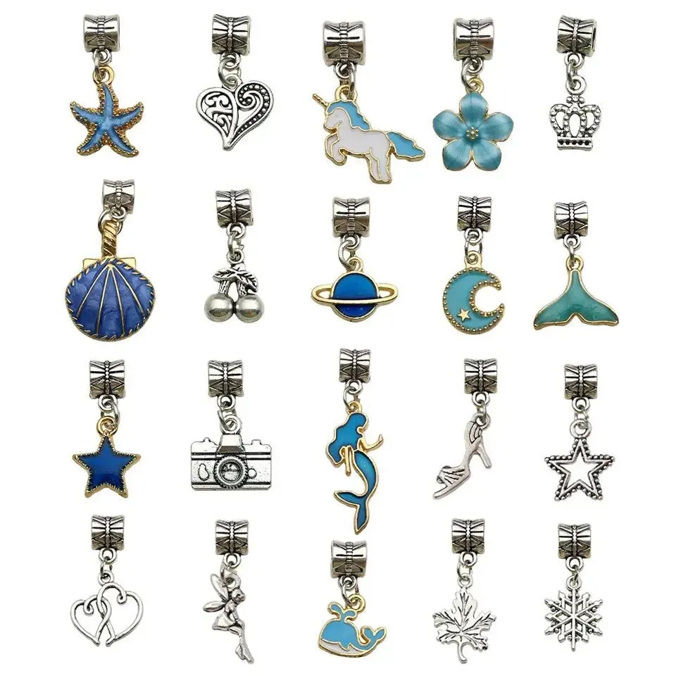 Silvertone Charm Bracelet Set with Blue Charms sold by Zulily product image thumbnail 5
