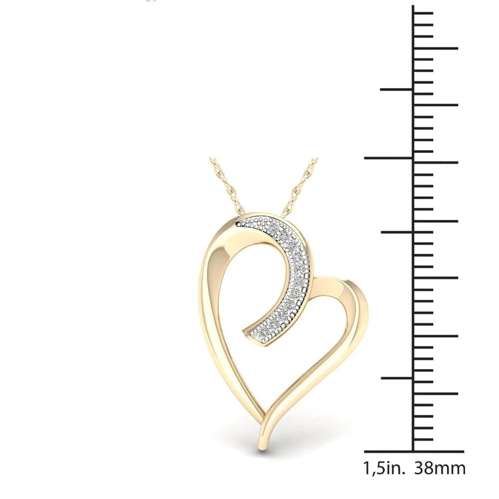De Couer 10K Yellow Gold 1/20ct TDW Diamond Necklace sold by Zulily product image thumbnail 3