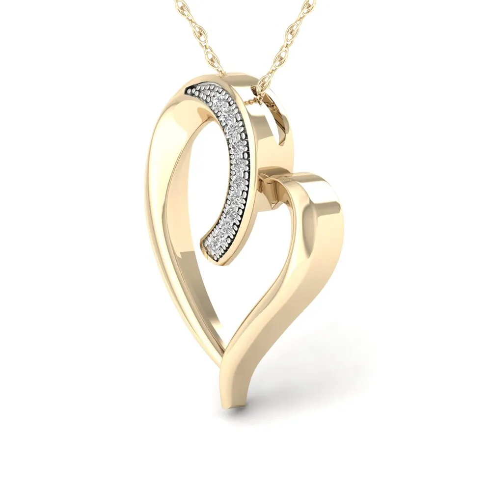De Couer 10K Yellow Gold 1/20ct TDW Diamond Necklace sold by Zulily