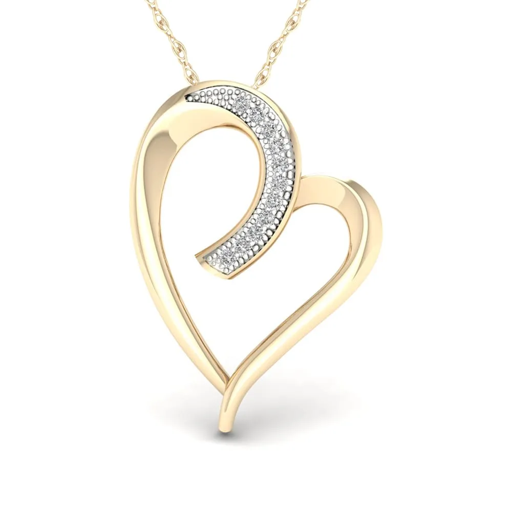 De Couer 10K Yellow Gold 1/20ct TDW Diamond Necklace sold by Zulily product image thumbnail 2