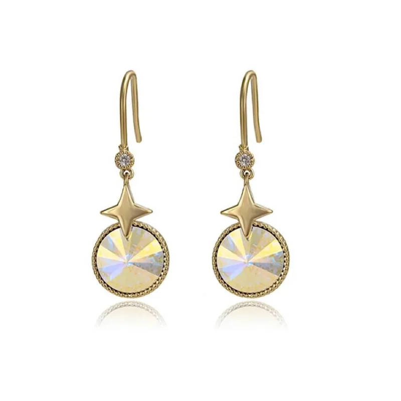 Goldtone Aurora Borealis Swarovski Crystal Star Drop Earrings sold by Zulily