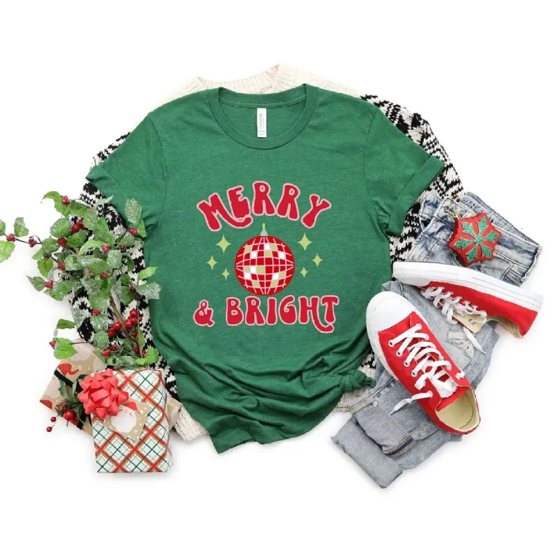 Merry And Bright Disco Ball Short Sleeve Crewnneck Tee sold by Zulily