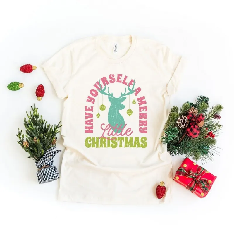 Have Yourself A Merry Little Christmas Short Sleeve Crewnneck Tee sold by Zulily