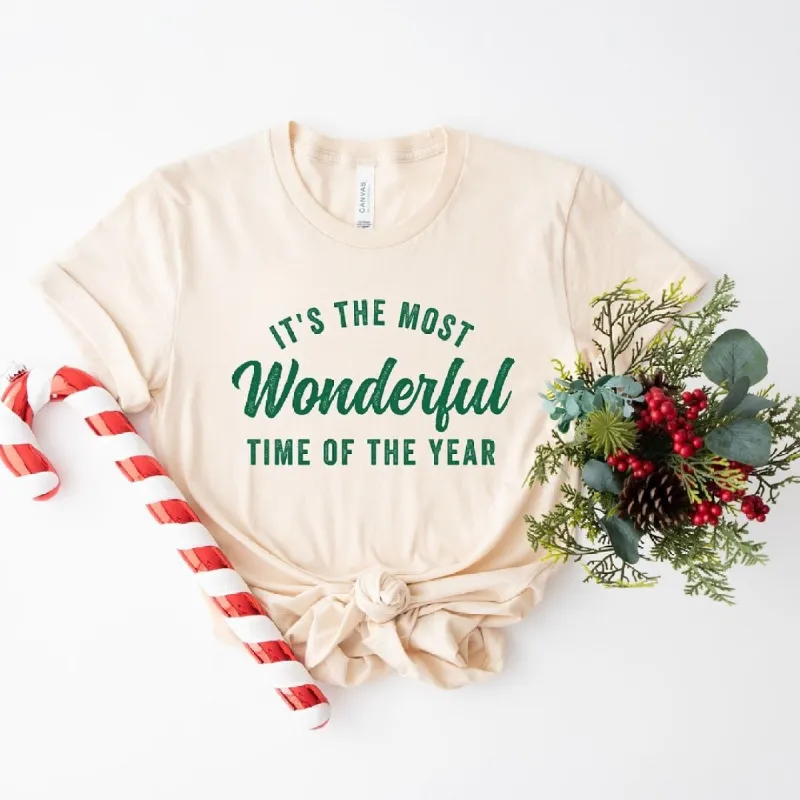It's The Most Wonderful Time Of The Year Short Sleeve Crewnneck Tee sold by Zulily
