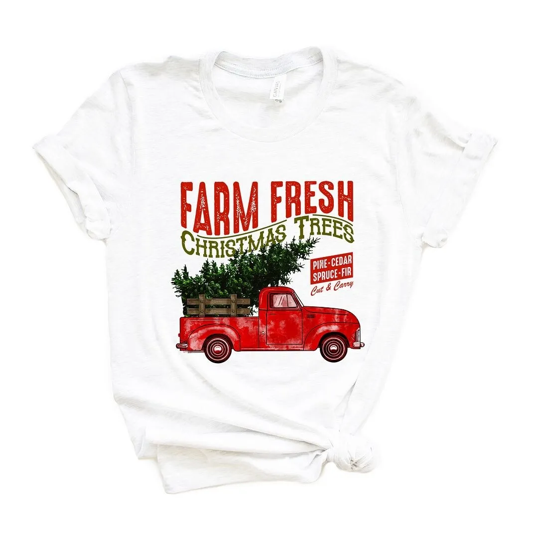 Farm Fresh Christmas Trees Truck Short Sleeve Crewnneck Tee sold by Zulily product image thumbnail 2