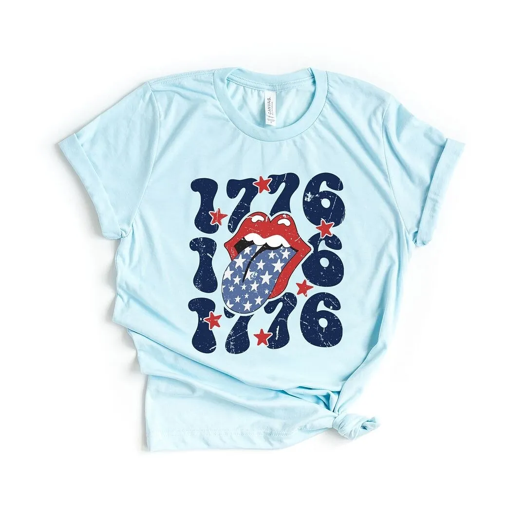 1776 Patriotic Lips Short Sleeve Crewnneck Tee sold by Zulily product image thumbnail 2