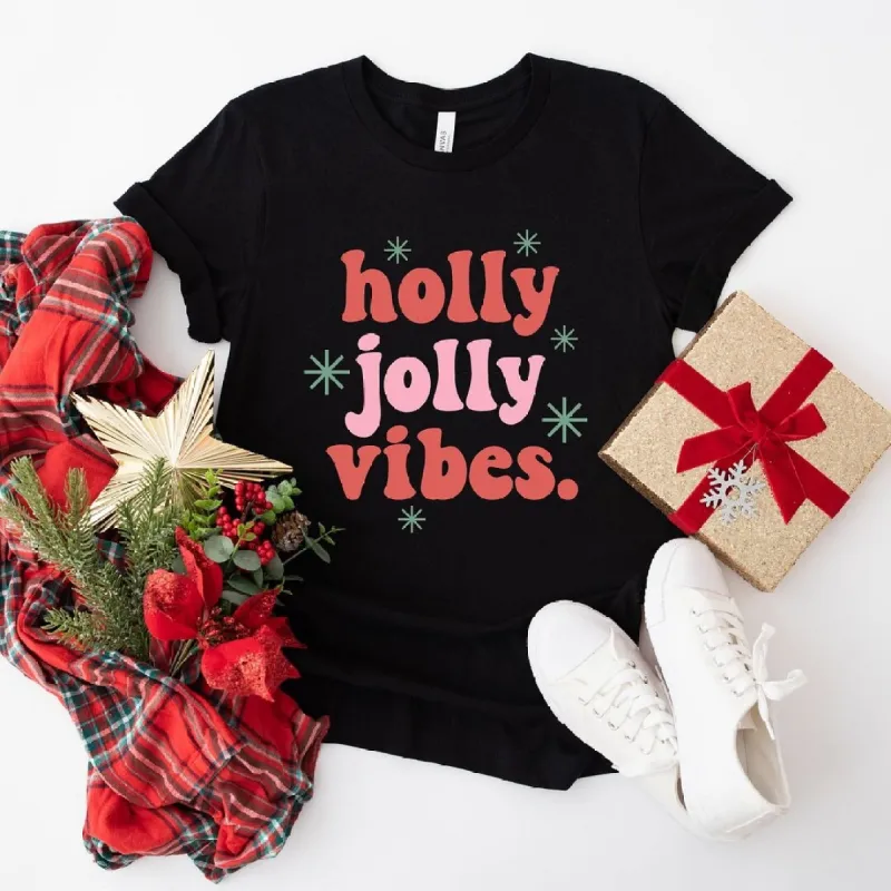 Retro Holly Jolly Vibes Short Sleeve Crewnneck Tee sold by Zulily