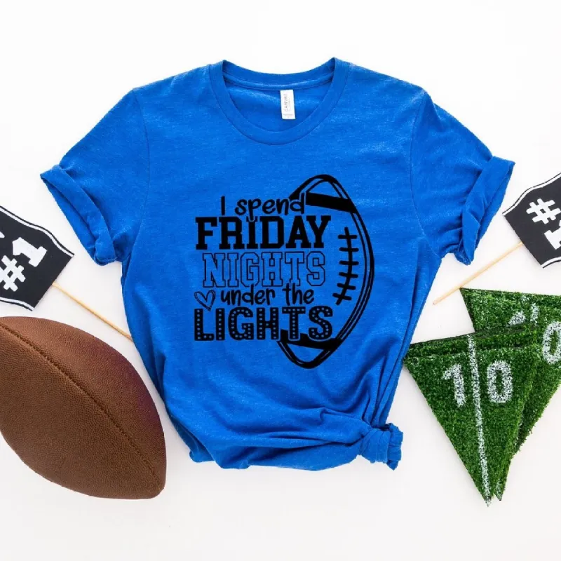 I Spend Friday Nights Under The Lights Short Sleeve Crewnneck Tee sold by Zulily