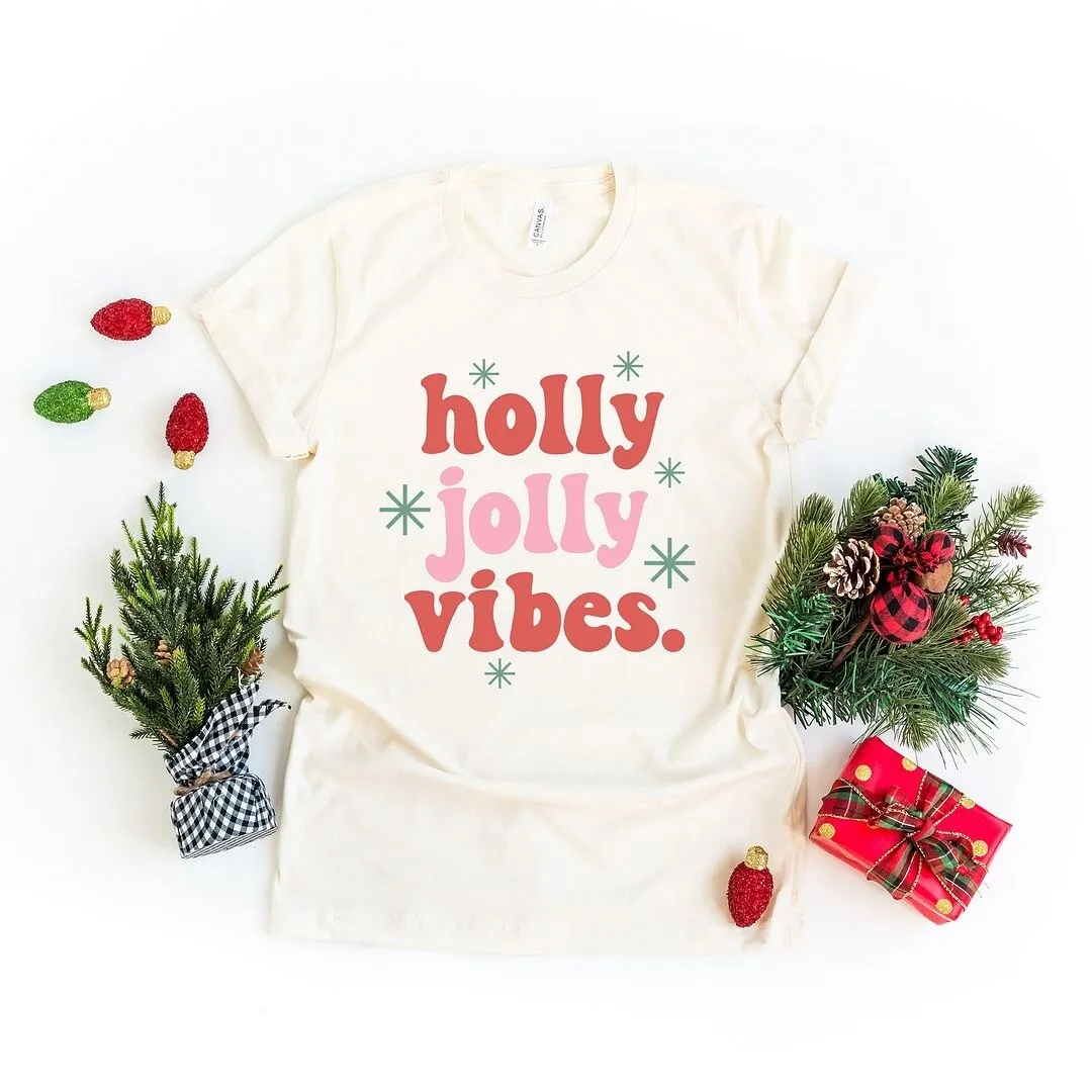 Retro Holly Jolly Vibes Short Sleeve Crewnneck Tee sold by Zulily