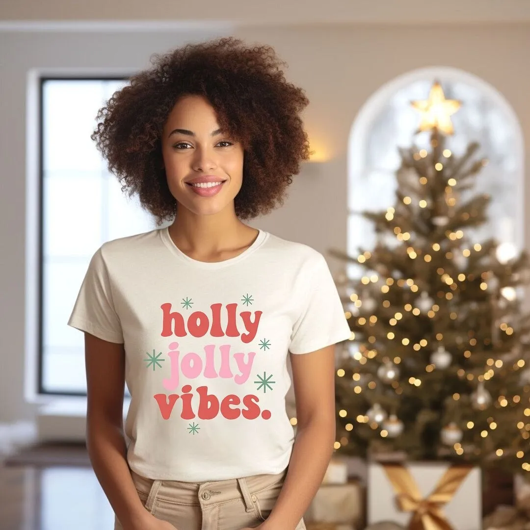 Retro Holly Jolly Vibes Short Sleeve Crewnneck Tee sold by Zulily product image thumbnail 3