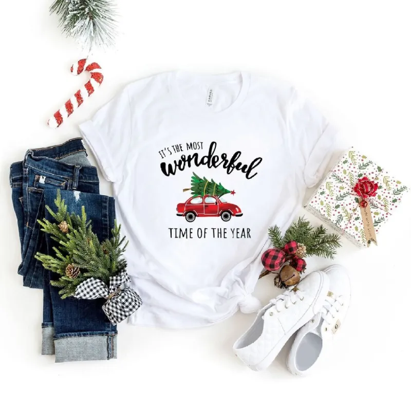 It's The Most Wonderful Time Car Short Sleeve Crewnneck Tee sold by Zulily