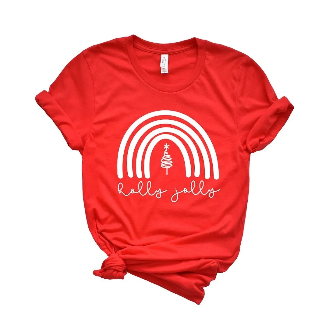 Holly Jolly Rainbow Short Sleeve Crewnneck Tee sold by Zulily product image thumbnail 2