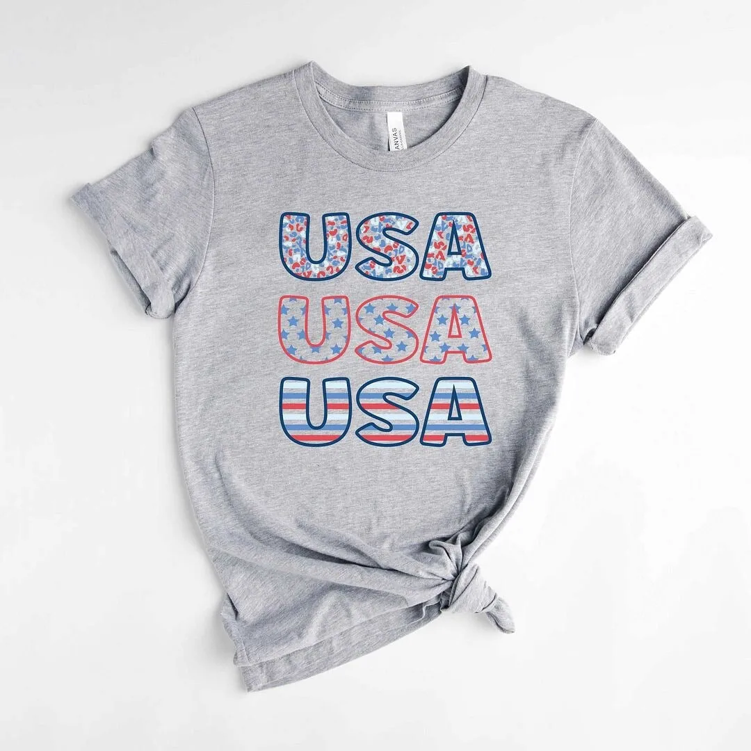 USA Stacked Colorful Short Sleeve Crewnneck Tee sold by Zulily product image thumbnail 2