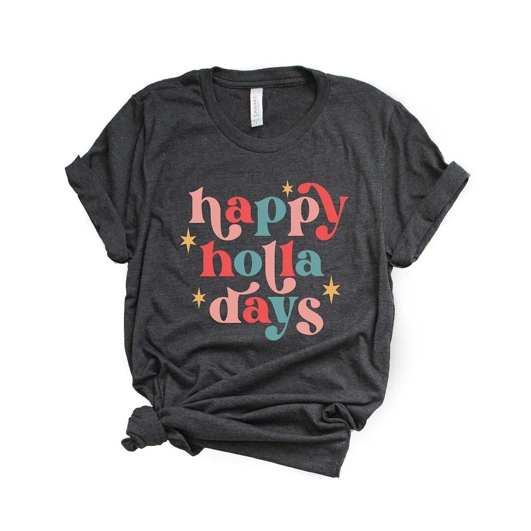Happy Holla Days Colorful Short Sleeve Crewnneck Tee sold by Zulily product image thumbnail 2