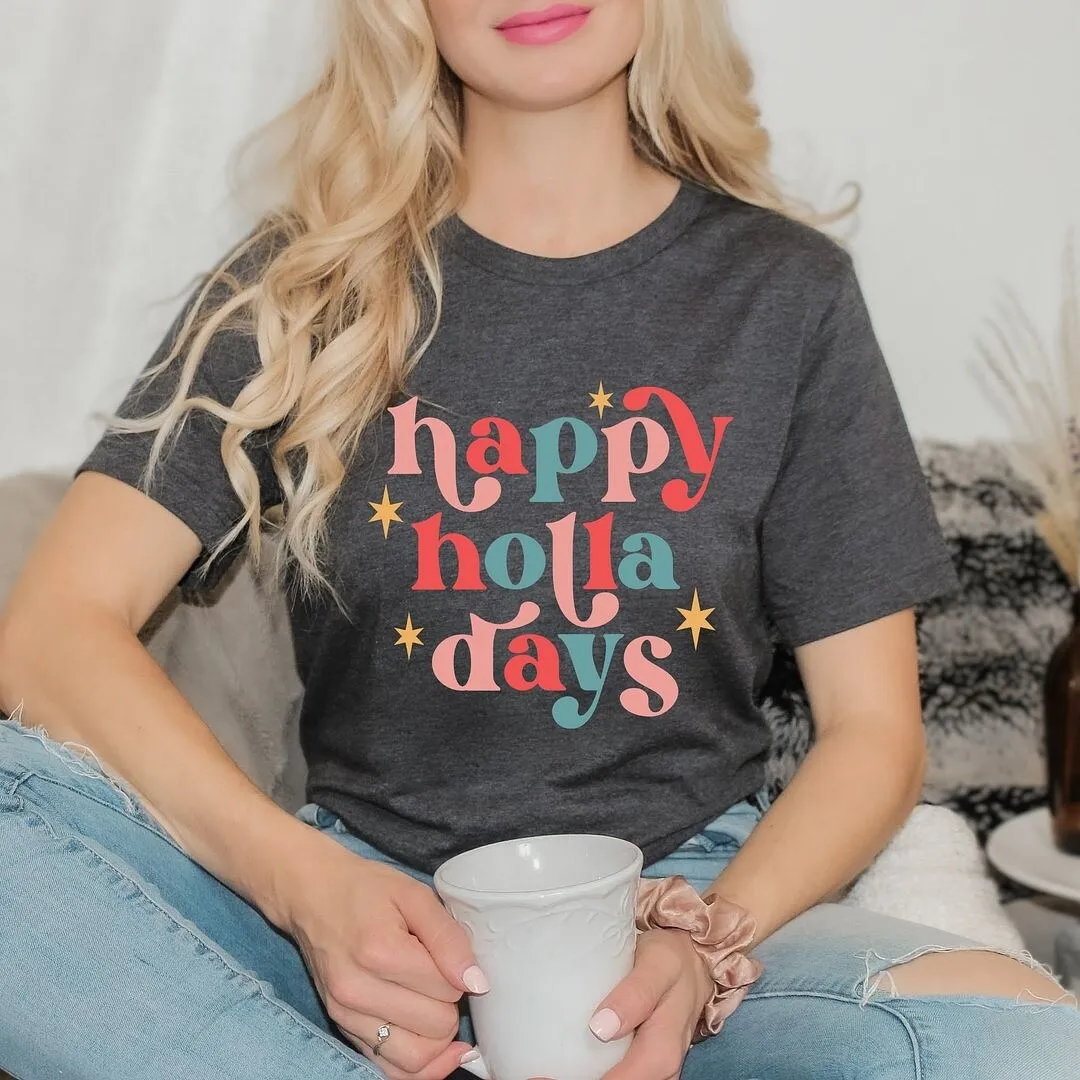 Happy Holla Days Colorful Short Sleeve Crewnneck Tee sold by Zulily product image thumbnail 3