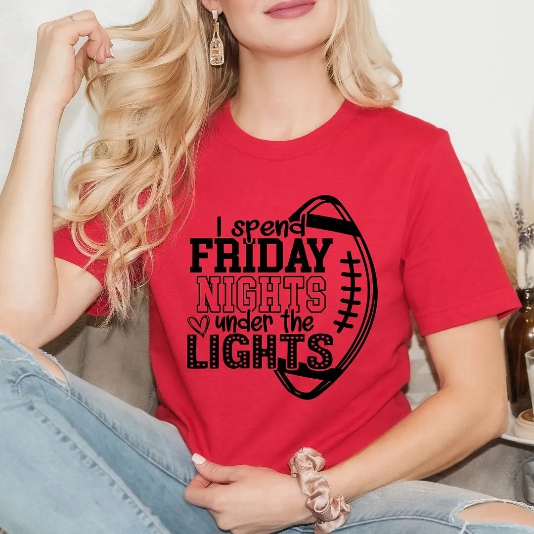 I Spend Friday Nights Under The Lights Short Sleeve Crewnneck Tee sold by Zulily product image thumbnail 3