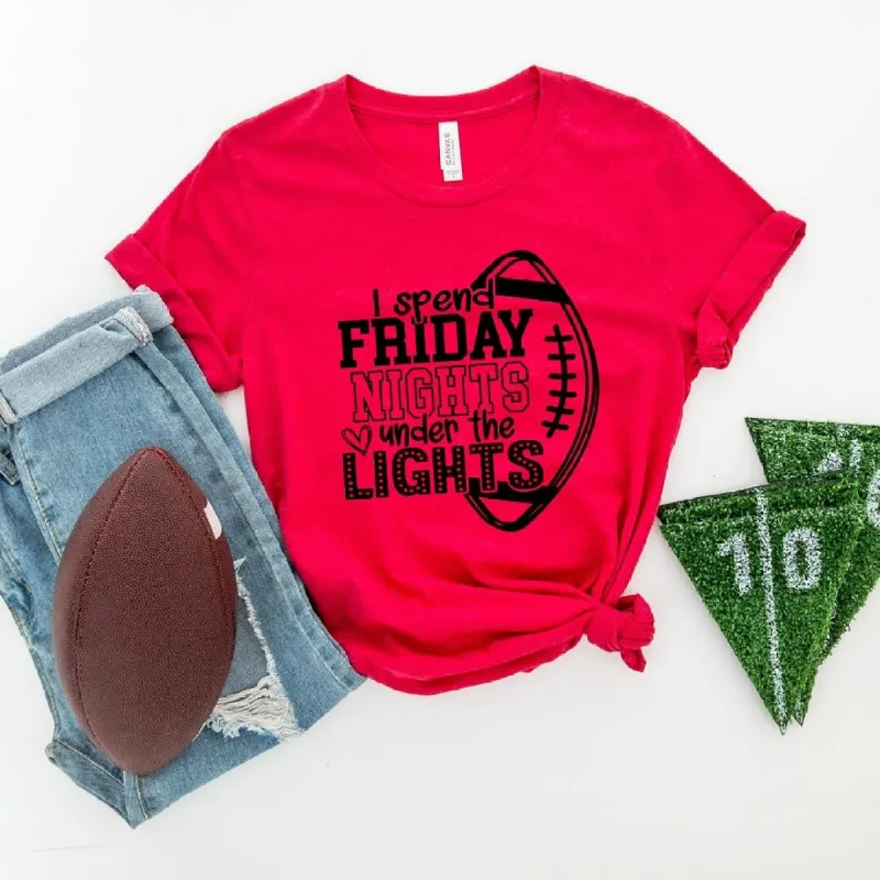 I Spend Friday Nights Under The Lights Short Sleeve Crewnneck Tee sold by Zulily