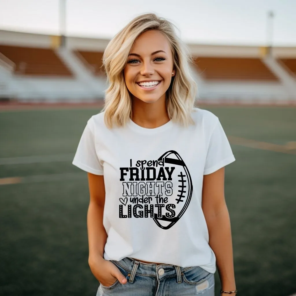I Spend Friday Nights Under The Lights Short Sleeve Crewnneck Tee sold by Zulily product image thumbnail 3