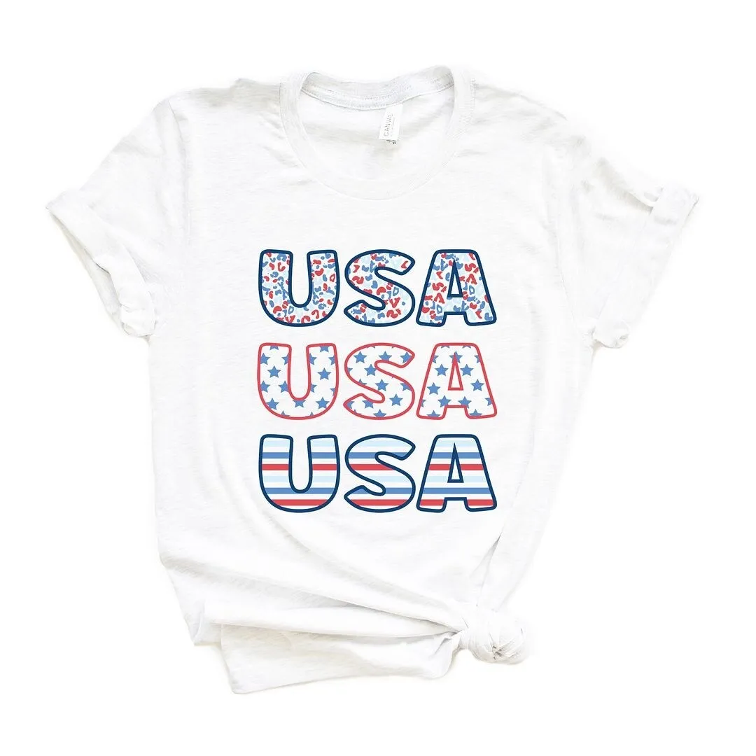 USA Stacked Colorful Short Sleeve Crewnneck Tee sold by Zulily product image thumbnail 2