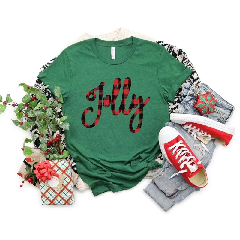 Jolly Plaid Short Sleeve Crewnneck Tee sold by Zulily