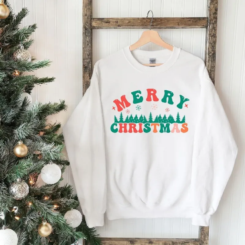 Merry Christmas Trees Graphic Sweatshirt sold by Zulily